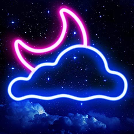 Cloud and Moon Led Neon signs/ Neon Lights 12x14 inches - Neonsignsindia