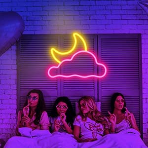 Cloud and Moon Led Neon signs/ Neon Lights 12x14 inches - Neonsignsindia