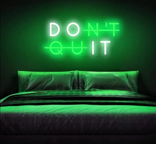 Don't Quit Neon Sign/Lights (11 x 18 inches) Neon LED Light, Decorative Light for Room, Glass Tube Lights Sign for Bedroom, Party and Bar - Neonsignsindia