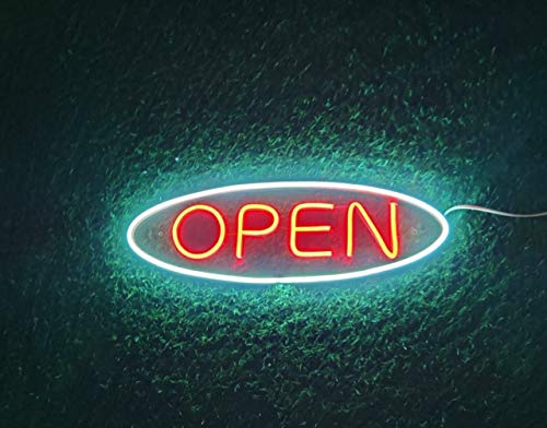 Open LED Neon Sign Light 6x18 inches Feet with Adaptor