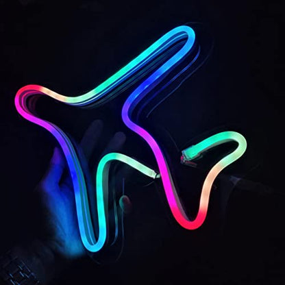 Airplane Multi Colour  Mobile Controlled (10x12 inches) - Neon signs india