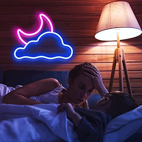 Cloud and Moon Led Neon signs/ Neon Lights 12x14 inches 