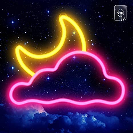 Cloud and Moon Led Neon signs/ Neon Lights 12x14 inches - Neonsignsindia