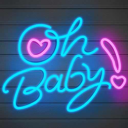 Oh Baby Neon Signs for Wall Decor, 15.7x12.3"