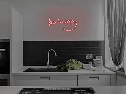 Be Happy NEON led Light (8X18 inches)