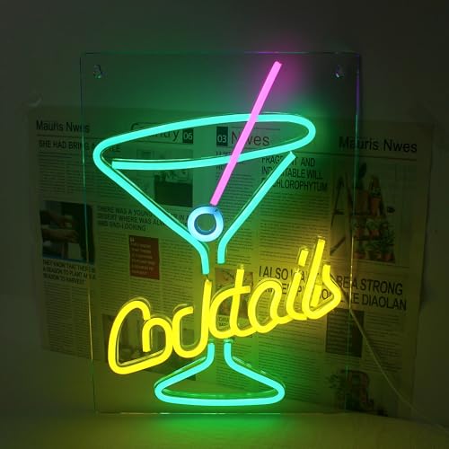 Cocktails Neon Sign (12x16 inches)