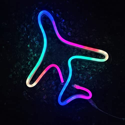 Airplane Multi Colour  App Controlled (10x12 inches) - Neonsignsindia