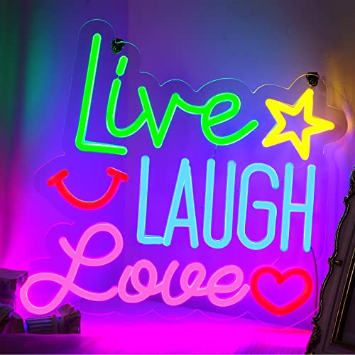 Live Laugh Love Neon Signs,light up letters Room Decor Neon Lights, Portable LED Signs Gifts for Bar Party Home Bedroom Wall