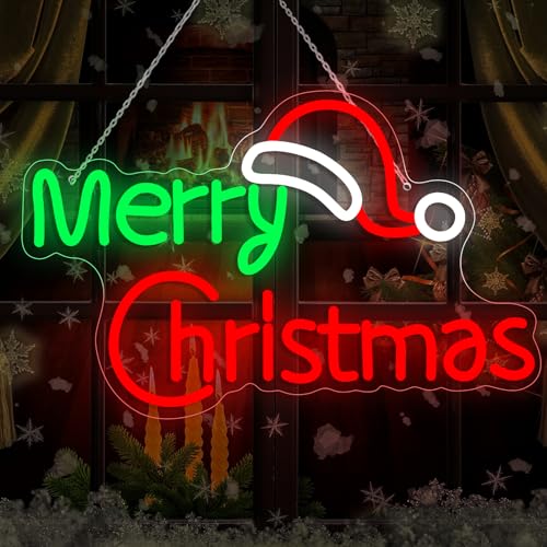 Merry Christmas Neon Signs 15" × 10"