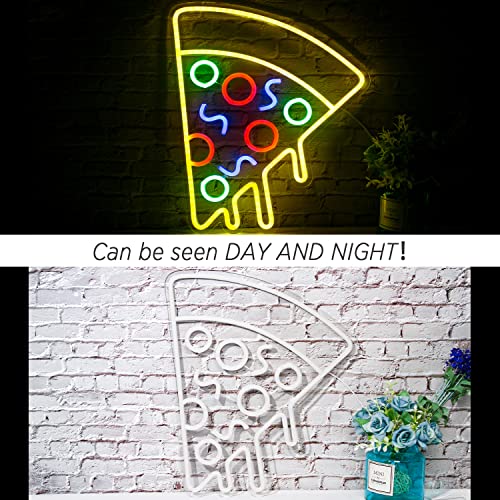 Pizza Shaped Neon Sign USB Powerd LED Signs Wall Decor Yellow Neon Lights for Pizzeria Kitchen Restaurant Bar Party Pub Cool Bedroom Decoration - Neonsignsindia