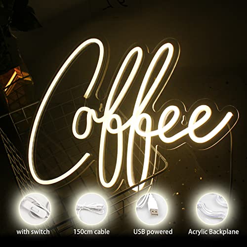 Coffee Neon Sign Restaurant Neon Light Sign Art Wall Sign for Beer Bar Club Bedroom Windows Glass Hotel Pub Cafe Wedding Birthday Party Gifts