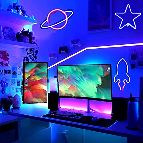 Neon Light 3Pack, Planet Rocket Star Decorative Led Neon Signs - Neonsignsindia