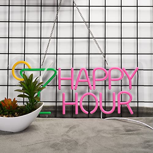 Cocktails Happy Hour Neon Sign (12x17 inches)