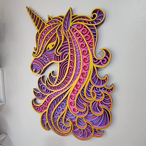 Wooden Wall Art Hanging Wall Home Decoration Living Room, Office , Hotel (2 X 2 Feet UNICORN)