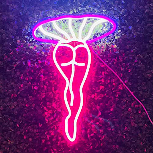 Lady Mushroom Neon Light LED Night Lights Connected Sign Neon Sign for Man Cave Home Bar Bedroom Wall Decor Party Art Decoration Gift for Her (3.Purple)