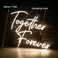 SIGNSHIP Together Forever Neon Sign, Warm White LED Neon Light for Wall Decoration, USB Powered Letter Neon Sign for Bedroom Wedding Engagement Anniversary Party Bar Club Gift for Lovers Friends