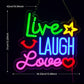 Live Laugh Love Neon Signs,light up letters Room Decor Neon Lights, Portable LED Signs Gifts for Bar Party Home Bedroom Wall