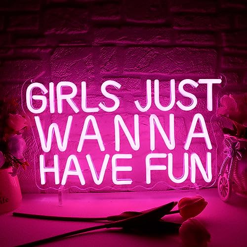 Girls Just Wanna Have Fun Neon Sign (8.4*14.9 Inch)