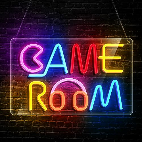 Neon Game Room Sign, Colorful Game Room Decor Sign, Neon LED Signs for Wall Bedroom Gaming Room Decor, Neon Lights for Game Zone Party Bar Club.