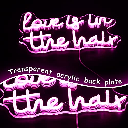 Love is in the Hair” Neon Sign Dimmable Pink Letter Neon Signs Salon Hair Salon Sign Word LED Neon Light Sign for Barbers, Beauty Salons Decor for Beauty Shop