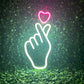 BTS Hand K-Pop Heart Hand neon light (6x12 inches)