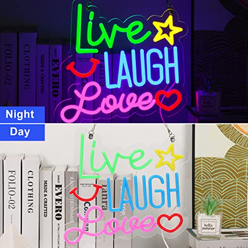 Live Laugh Love Neon Signs,light up letters Room Decor Neon Lights, Portable LED Signs Gifts for Bar Party Home Bedroom Wall