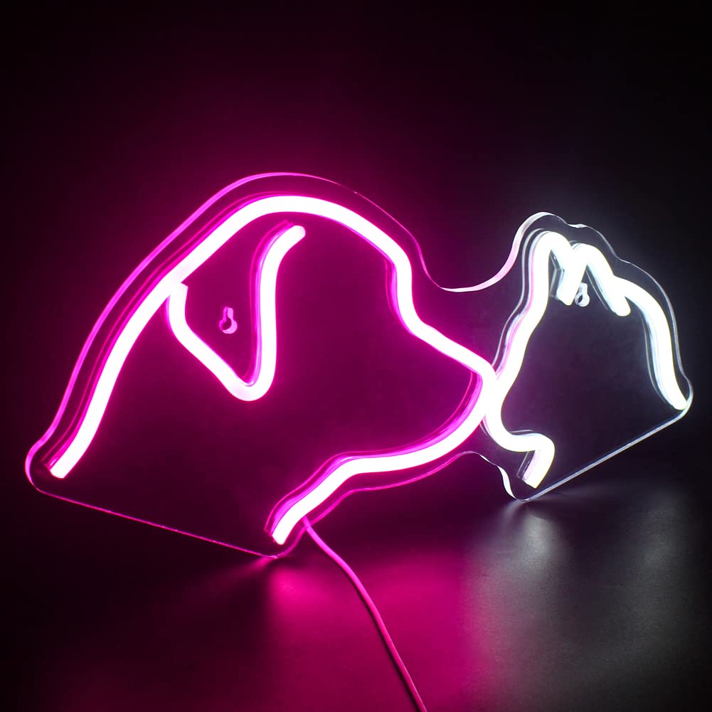 Dog Cat Neon Sign  (8x16 inches)