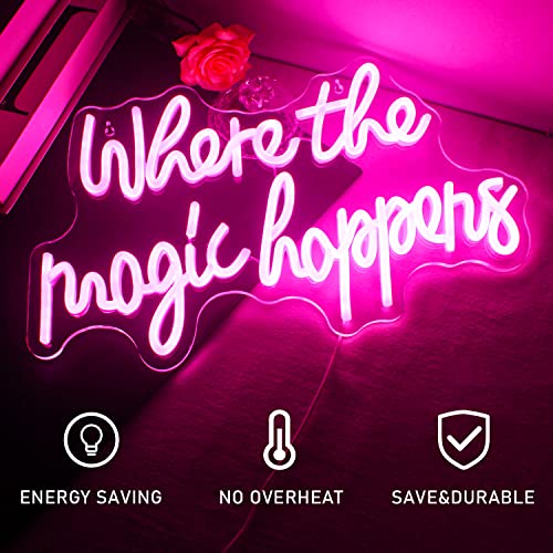 Where The Magic Happens Neon Sign (17x12 Inch)