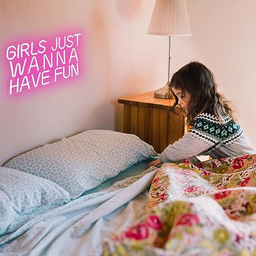 Girls Just Wanna Have Fun Neon Sign (8.4*14.9 Inch)