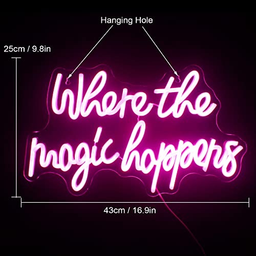 Where The Magic Happens Neon Sign (17x12 Inch)