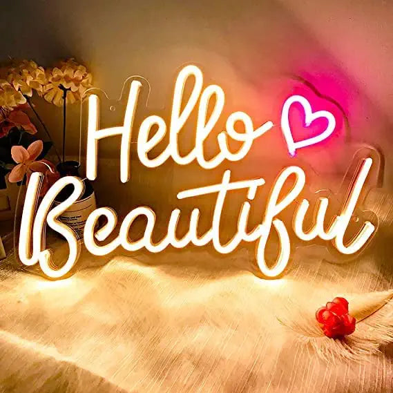 Hello Beautiful (16 X 10) - Neonsignsindia