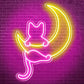 Anime Cat & Moon Neon sign (