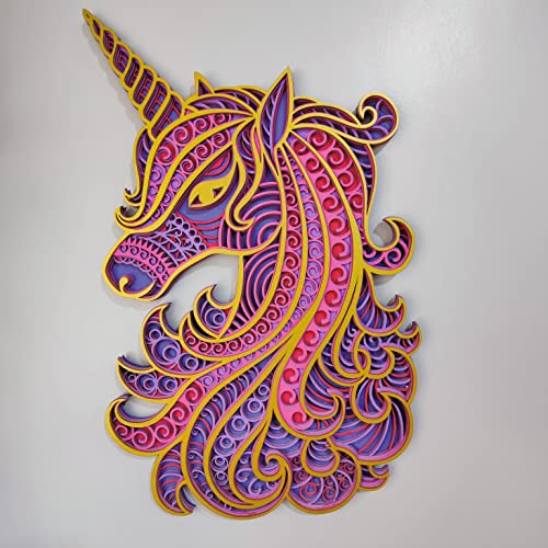 Wooden Wall Art Hanging Wall Home Decoration Living Room, Office , Hotel (2 X 2 Feet UNICORN)