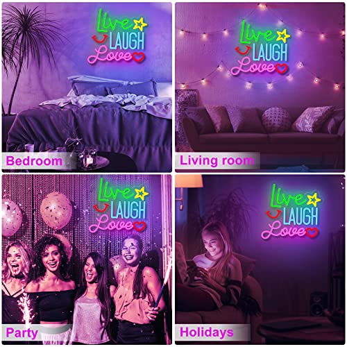 Live Laugh Love Neon Signs,light up letters Room Decor Neon Lights, Portable LED Signs Gifts for Bar Party Home Bedroom Wall