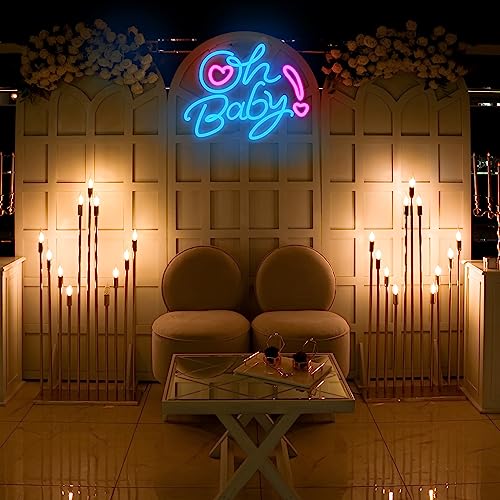 Oh Baby Neon Signs for Wall Decor, 15.7x12.3"