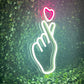BTS Hand K-Pop Heart Hand neon light (6x12 inches)
