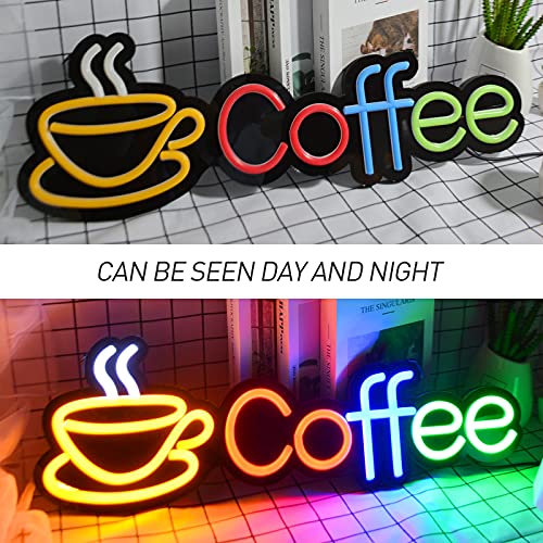 Coffee Neon Signs for Wall Decor, LED Neon Light Hanging for Restaurant 12 x 12'', Handmade Advertising Neon Sign for Bar, Food Shop, Pub Decoration