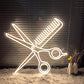 Scissors Neon Sign for Business-Adjustable Brightness Neon Lights Sign for Party Bar Salon Stores Shop Hotel Wall Decor With Hanging Chain for Store Windows-20 IN