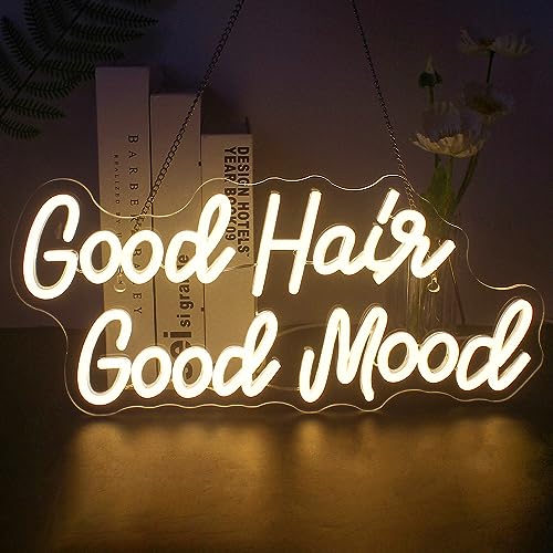 Good Hair Good Mood Neon Sign (17X12Inch)