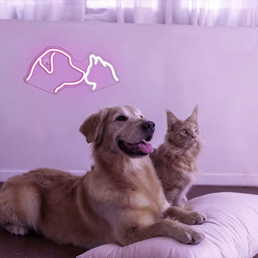 Dog Cat Neon Sign  (8x16 inches)