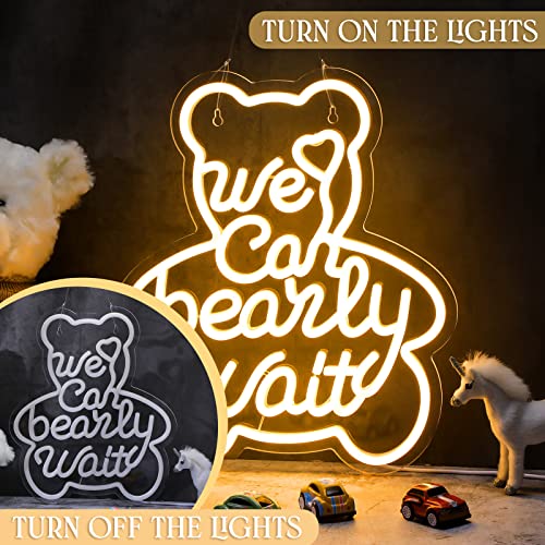 We Can Bearly Wait Neon Sign (Bear Shape) 12x14 inches