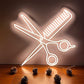 Scissors Neon Sign for Business-Adjustable Brightness Neon Lights Sign for Party Bar Salon Stores Shop Hotel Wall Decor With Hanging Chain for Store Windows-20 IN