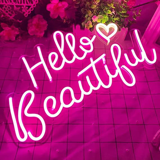 Hello Beautiful (16 X 10) - Neonsignsindia