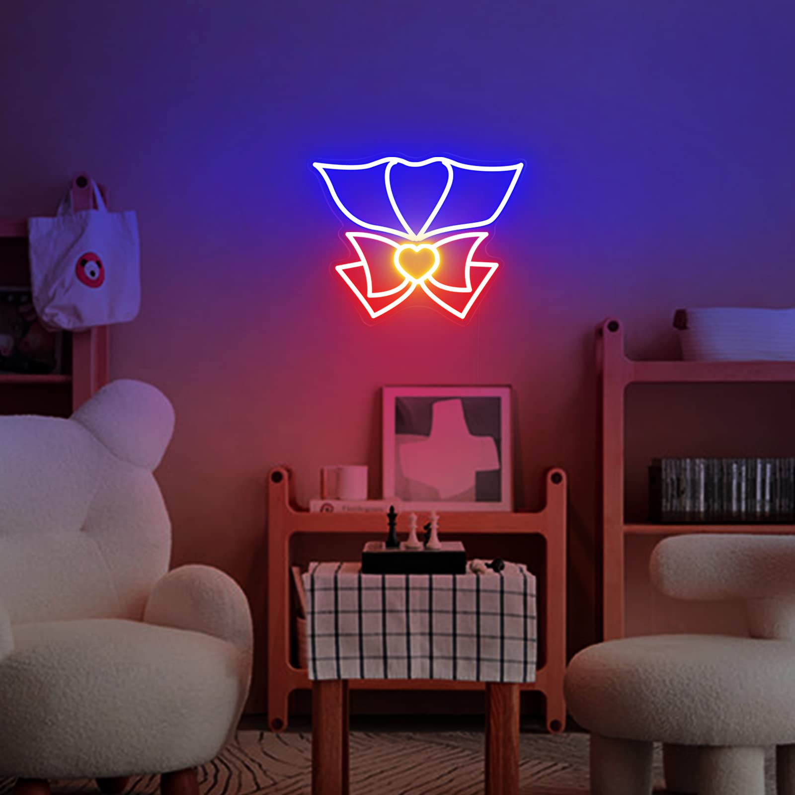 Anime Neon Sign Anime Neon Light Magic Bowknot Collar LED Light