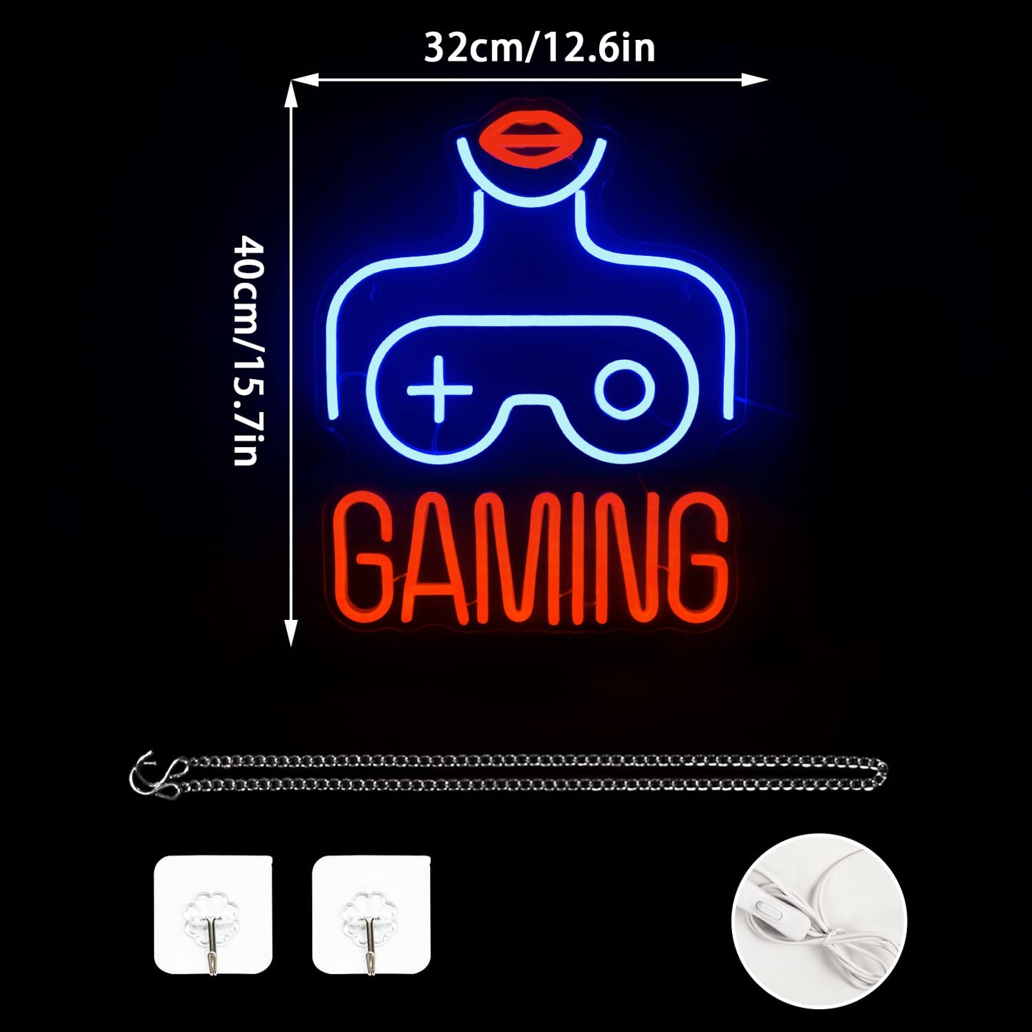 Gaming Neon Sign (15x12 Inches)