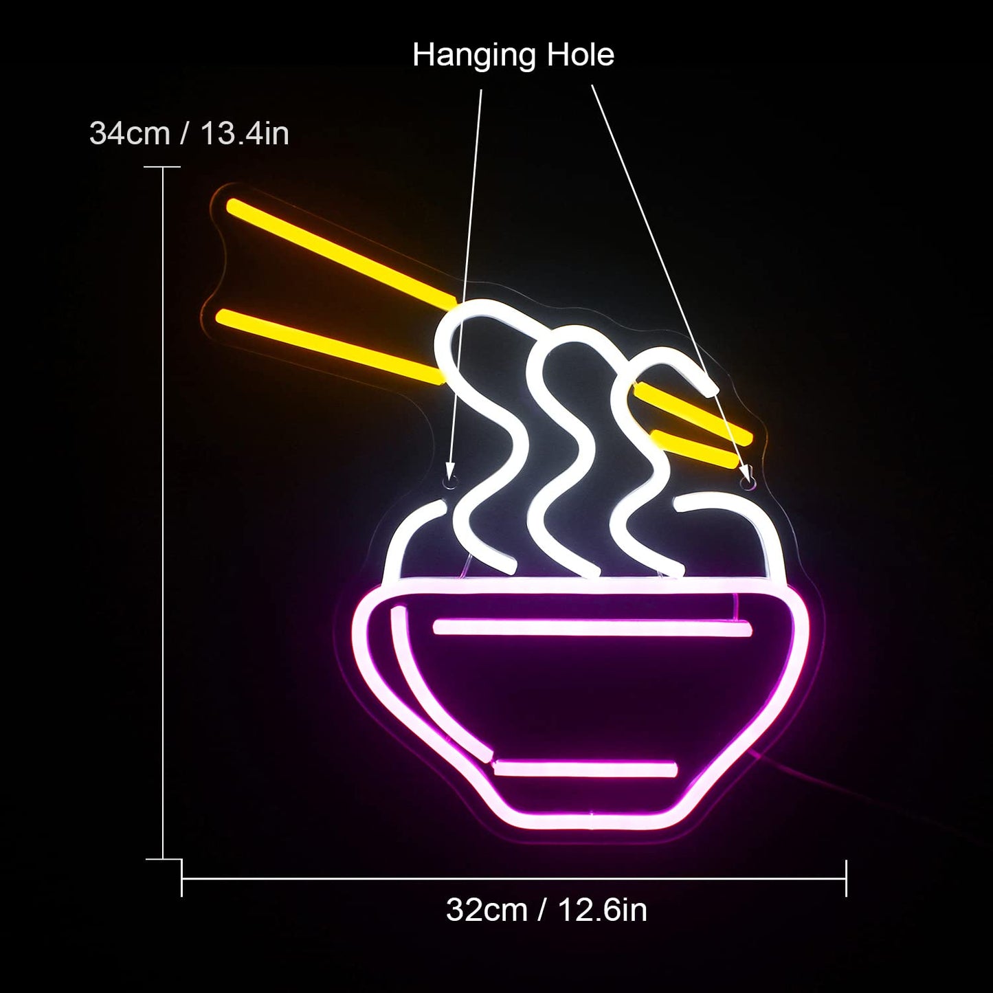 Ramen Neon Sign Led Neon Lights for Wall Decor Noodle Light Up Signs for Resturant Home Bar Kitchen Dinning Room Cafe Japanese Noodle Shop Decorations