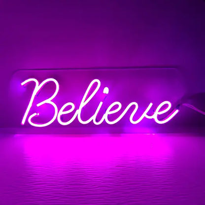 Believe Neon Sign (6x12 inches) - Neonsignsindia
