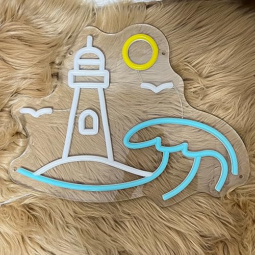 Light house Beach Neon Sign 13x10 inches