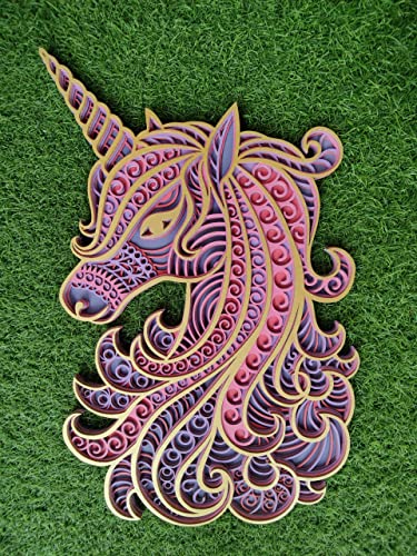 Wooden Wall Art Hanging Wall Home Decoration Living Room, Office , Hotel (2 X 2 Feet UNICORN)