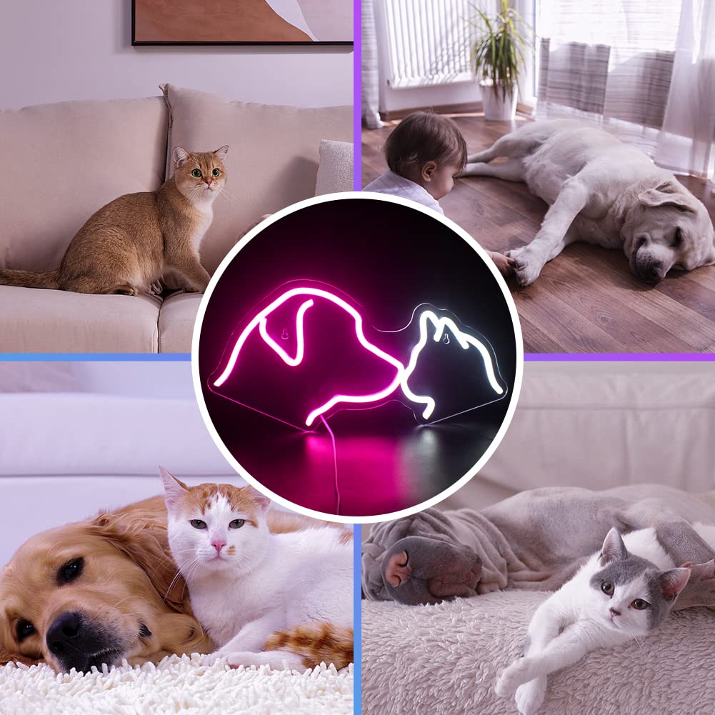 Dog Cat Neon Sign  (8x16 inches)